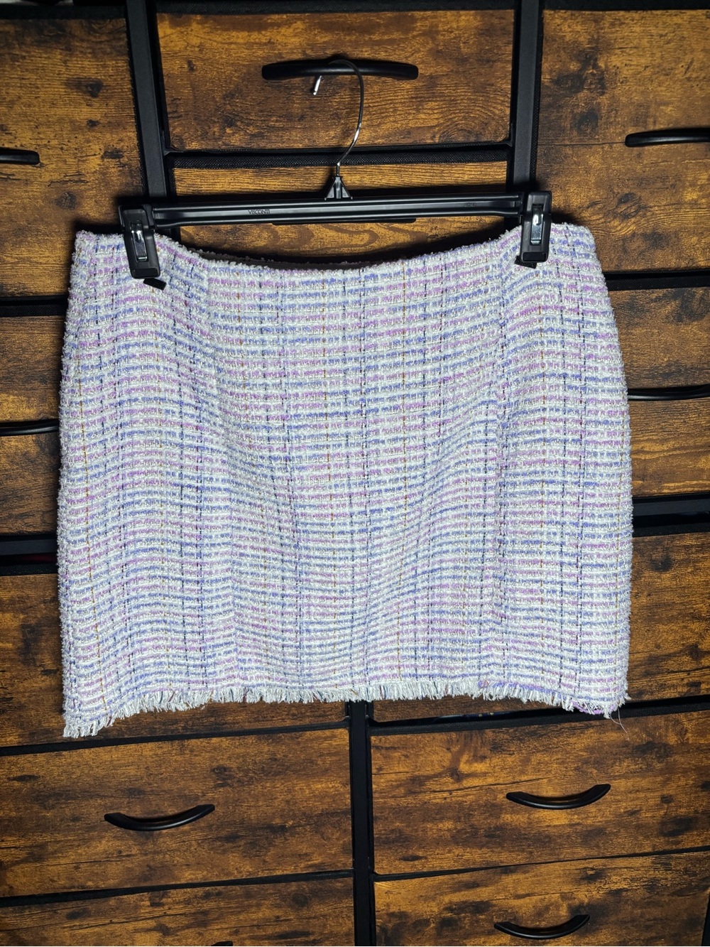 CeCe Lavender Tweed Mini Skirt with Pastel Accents NWT 12 - Picture 5 of 12